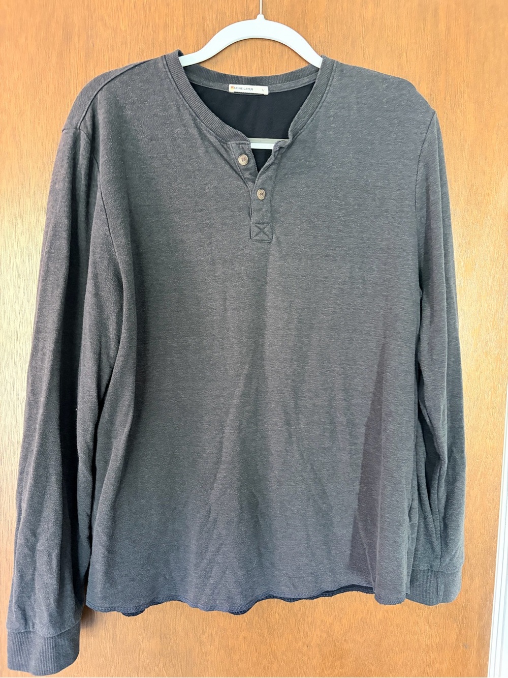 Marine Layer Men's Long-Sleeve Henley - Charcoal Gray